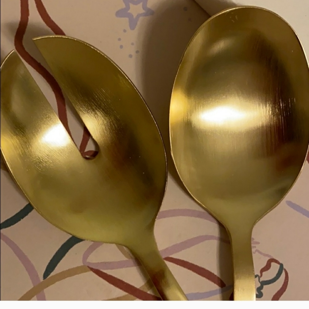 Gold plated  artisan collective serving set